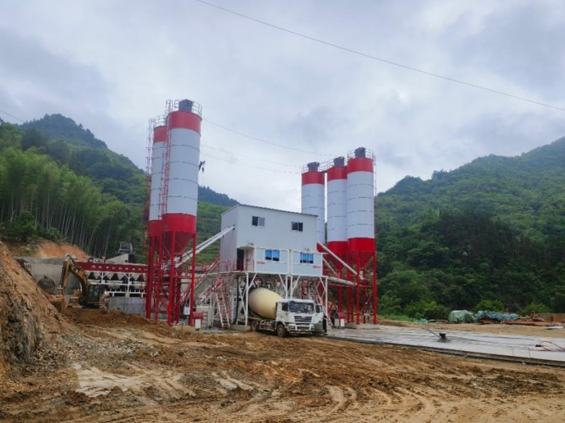 Double HZS90 Concrete Mixing Station(Kaihua, Zhejiang) (1)